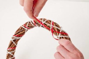 Step 1 300x199 - How To Make A Christmas Wreath - Berisfords Ribbons