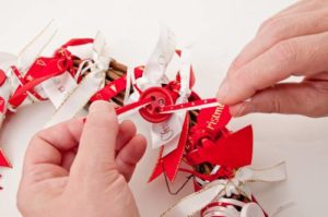 Step 4 300x199 - How To Make A Christmas Wreath - Berisfords Ribbons