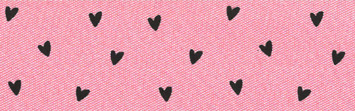 Baby pink background with black hearts