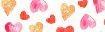Scattered pink red and gold hearts