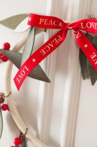 Christmas greetings Art.15707 199x300 - Top tips for creating Christmas ribbon decorations - Berisfords Ribbons