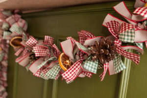 garland 3 300x199 - Create A Ribbon Garland For Christmas With Berisfords - Berisfords Ribbons